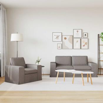 Sofa 2 pcs Taupe Metall