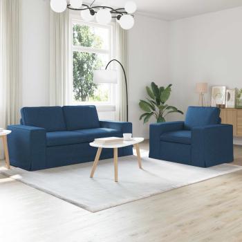 ARDEBO.de - Sofa 2 pcs Blau Metall
