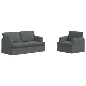 Sofa 2 pcs Dunkelgrau Metall