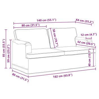 Sofa 2 pcs Creme Metall