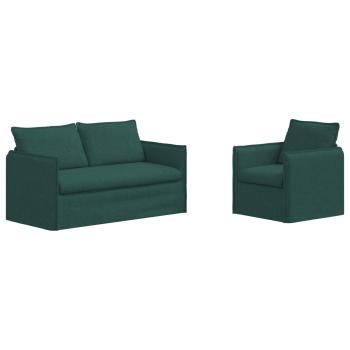 Sofa 2 pcs Dunkelgrün Metall