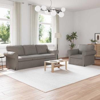 ARDEBO.de - Sofa 2 pcs Taupe Metall