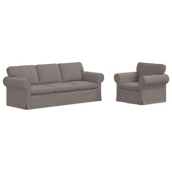 Sofa 2 pcs Taupe Metall