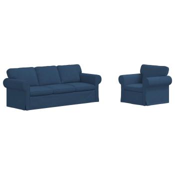 Sofa 2 pcs Blau Metall