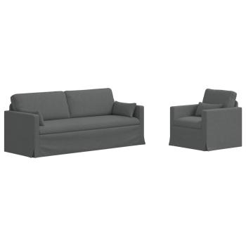 Sofa 2 pcs Dunkelgrau Metall