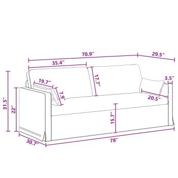 Sofa 2 pcs Dunkelgrau Metall