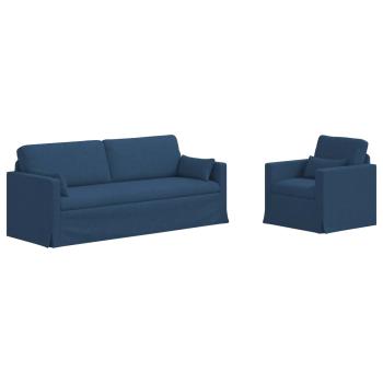 Sofa 2 pcs Blau Metall