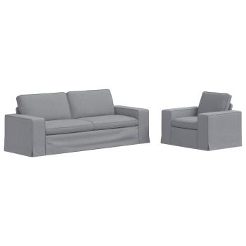 Sofa 2 pcs Hellgrau Metall