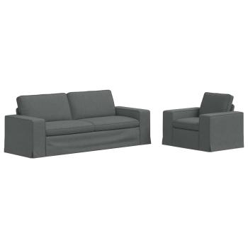 Sofa 2 pcs Dunkelgrau Metall