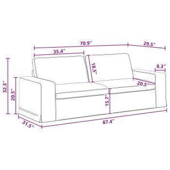 Sofa 2 pcs Dunkelgrau Metall