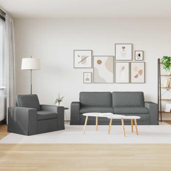 Sofa 2 pcs Dunkelgrau Metall