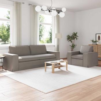 ARDEBO.de - Sofa 2 pcs Taupe Metall