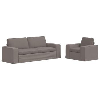 Sofa 2 pcs Taupe Metall