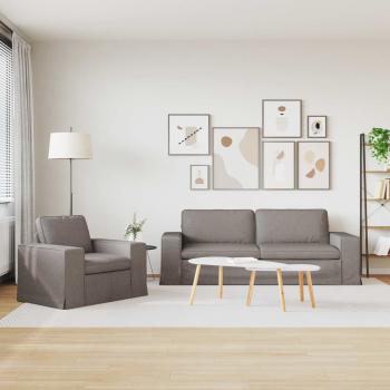 Sofa 2 pcs Taupe Metall