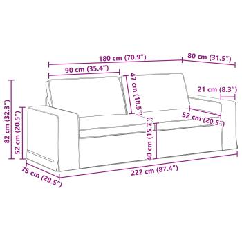 Sofa 2 pcs Blau Metall