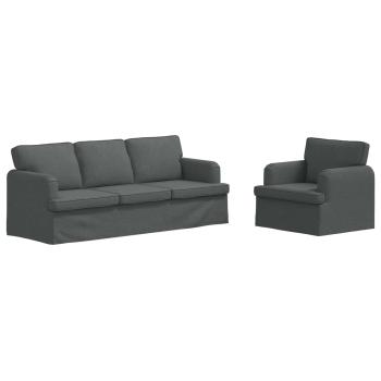 Sofa 2 pcs Dunkelgrau Metall