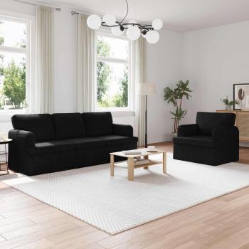 ARDEBO.de - Sofa 2 pcs Schwarz Metall