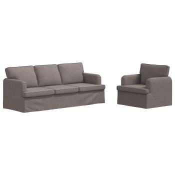 Sofa 2 pcs Taupe Metall