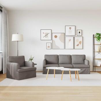 Sofa 2 pcs Taupe Metall