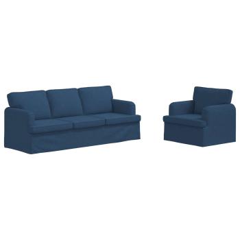 ARDEBO.de - Sofa 2 pcs Blau Metall