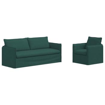 Sofa 2 pcs Dunkelgrün Metall