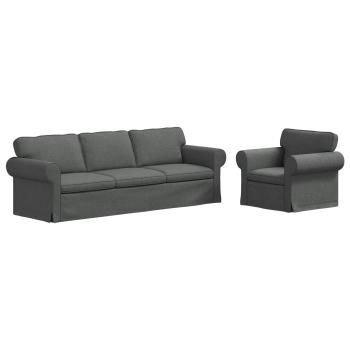 Sofa 2 pcs Dunkelgrau Metall