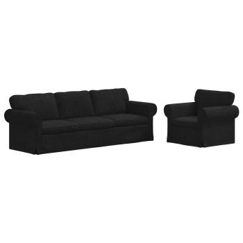 Sofa 2 pcs Schwarz Metall