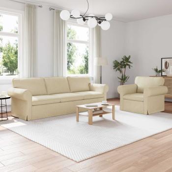 ARDEBO.de - Sofa 2 pcs Creme Metall