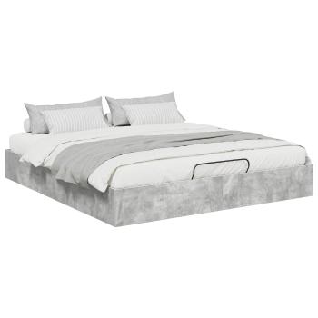 Ottoman Bettgestell Betongrau 160 x 200 cm Holzwerkstoff