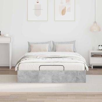 Ottoman Bettgestell Betongrau 120 x 200 cm Holzwerkstoff