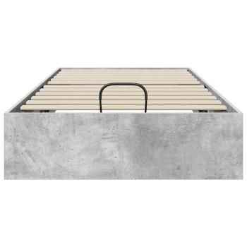 Ottoman Bettgestell Betongrau 100 x 200 cm Holzwerkstoff