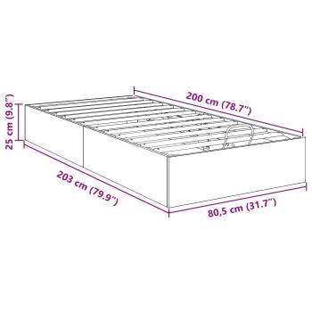 Ottoman Bettgestell Beton 193 x 120 x 25 cm Spanplatte