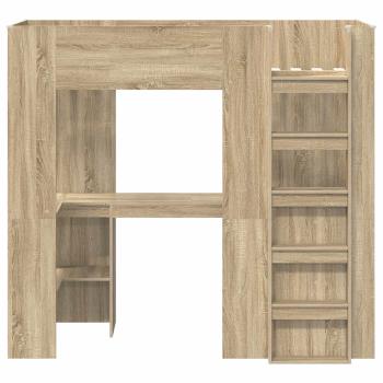 Etagenbettgestell mit Schreibtisch Sonoma-Eiche 100 x 200 cm