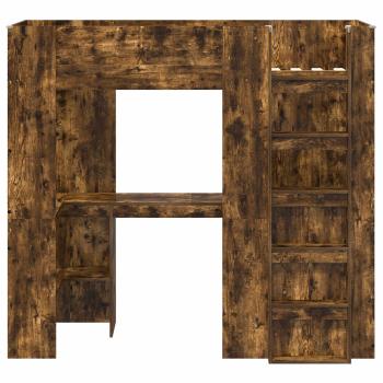 Etagenbettgestell mit Schreibtisch mit Speicher Holzwerkstoff