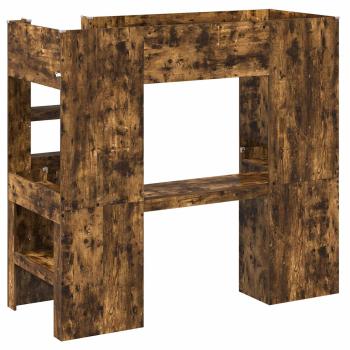 Etagenbettgestell mit Schreibtisch mit Speicher Holzwerkstoff