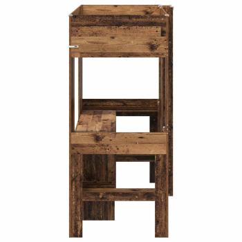 Etagenbettgestell mit Schreibtisch Altholz 100 x 200 cm