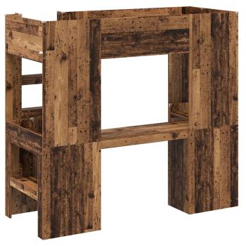 Etagenbettgestell mit Schreibtisch Altholz 100 x 200 cm