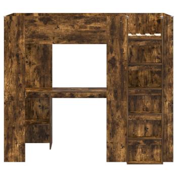 Etagenbettgestell mit Schreibtisch Geräucherte Eiche