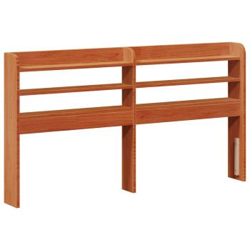 Bettrahmen mit Kopfteil 2 pcs Wachsbraun Massivholz Kiefer