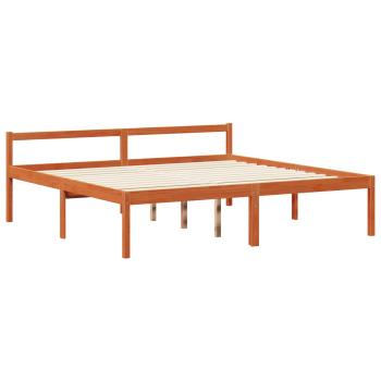 ARDEBO.de - Bettrahmen mit Kopfteil 2 pcs Wachsbraun Massivholz Kiefer