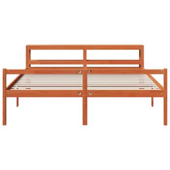 Bettrahmen mit Kopfteil 2 pcs Wachsbraun Massivholz Kiefer