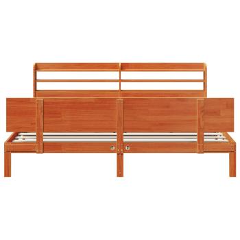 Bettrahmen mit Kopfteil 2 pcs Wachsbraun Massivholz Kiefer