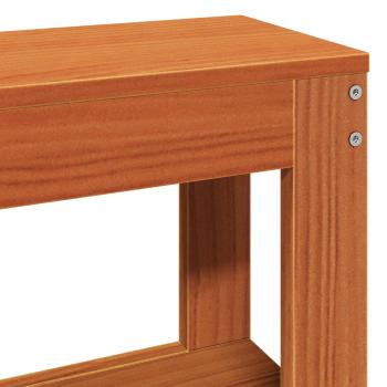 Bettrahmen mit Kopfteil 2 pcs Wachsbraun Massivholz Kiefer