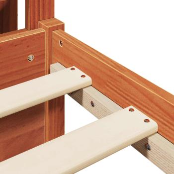 Bettrahmen mit Kopfteil 2 pcs Wachsbraun Massivholz Kiefer