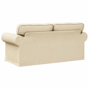 Sofa Creme 215 x 82 x 80 cm Metall
