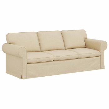 Sofa Creme 215 x 82 x 80 cm Metall