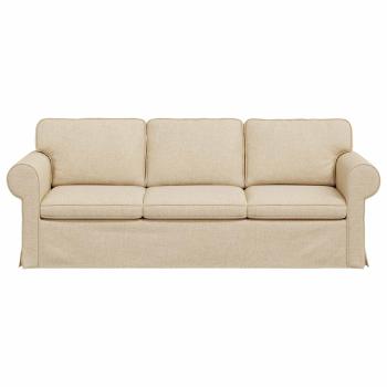 Sofa Creme 215 x 82 x 80 cm Metall