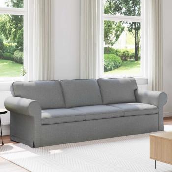 ARDEBO.de - Sofa Hellgrau 215 x 82 x 80 cm Metall
