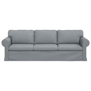 Sofa Hellgrau 215 x 82 x 80 cm Metall