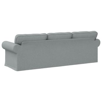 Sofa Hellgrau 215 x 82 x 80 cm Metall